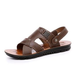 Summer new men's sandals trend casual fashion men's sandals beach shoes large size sandals one shoe two wear