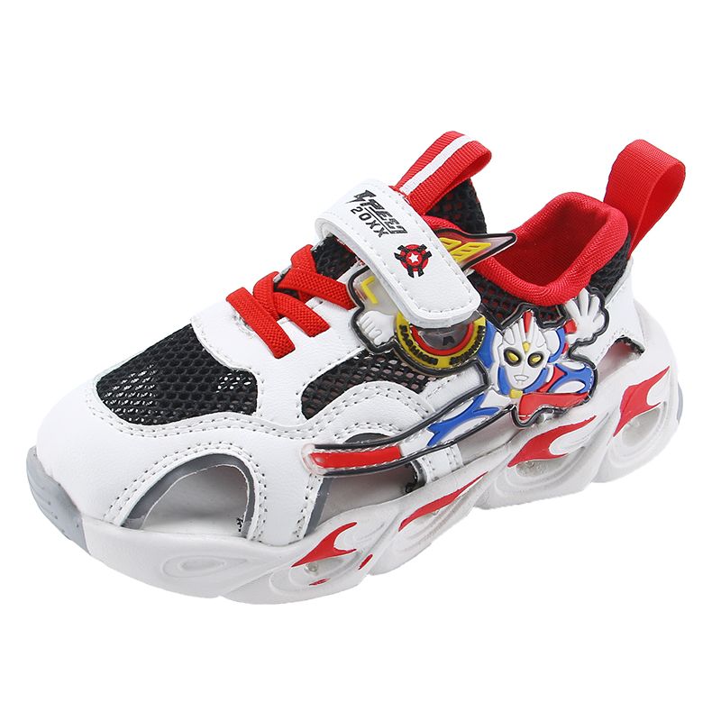 Summer new children's hollowed out sandals boy's cartoon sports sneakers with lights Breathable comfortable children's shoes