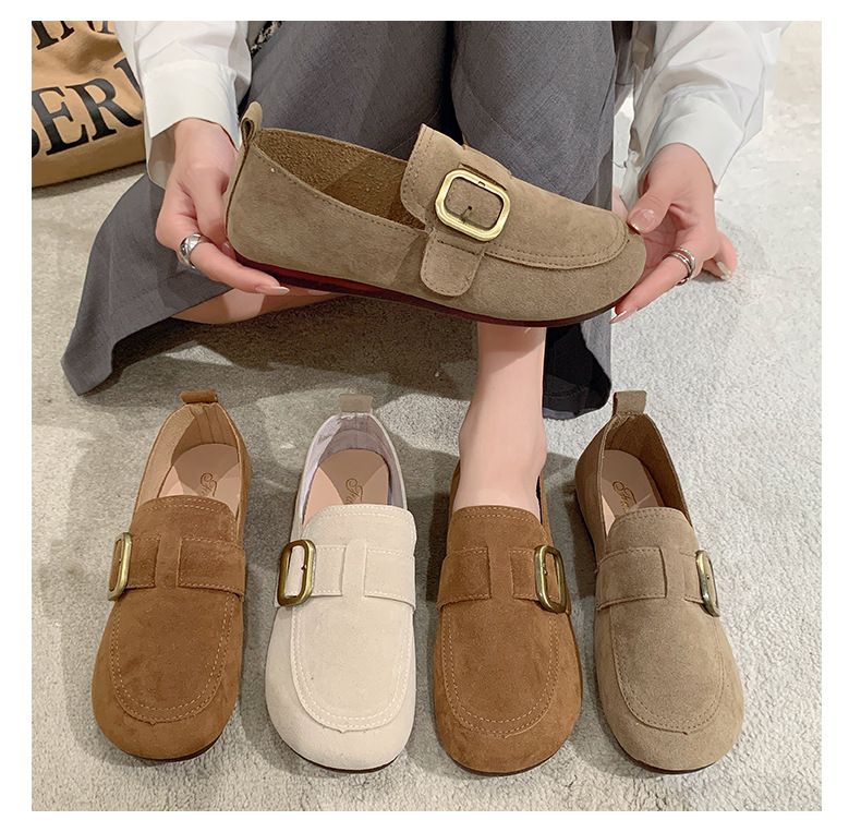 Women Casual Shoes Suede Leather Designer Slip On Loafers