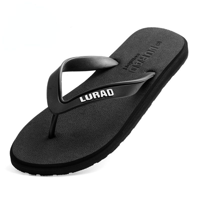 Men's flip flops summer non-slip outdoor sandal-topped foot slippers men's casual rubber beach shoes