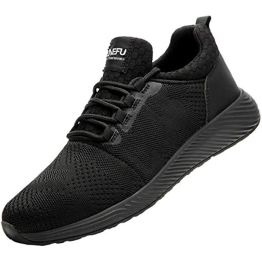 JIEFU Work Shoes for Men; Comfortable Steel Toe Shoes for Standing All Day Non Slip Construction Sneakers; men Sneaker