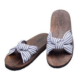 Womens Wooden Sole Clogs Sandals Non-slip Breathable Clogs Shoes Slipper Indoor Outdoor - Blue