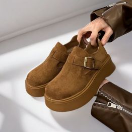 Spring new suede thick sole increase casual women's shoes fashion trend loafers